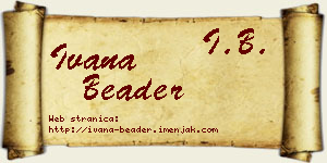 Ivana Beader vizit kartica